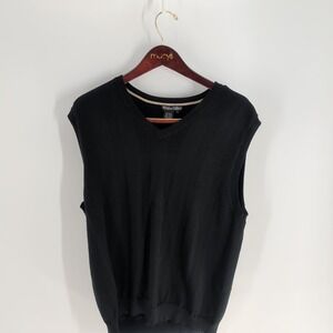Winter Silks Knit Classic Outdoor Golf V-Neck Pullover Sweater Vest Black Size L
